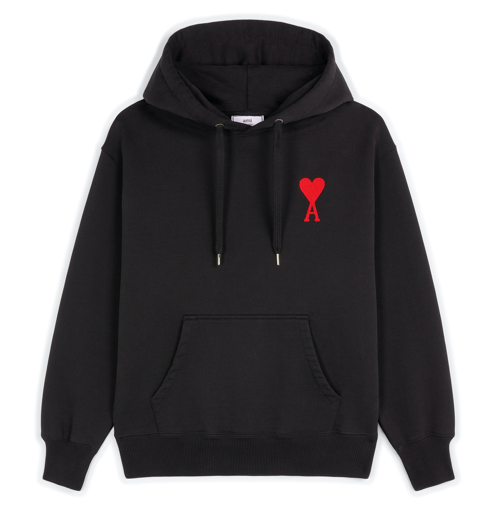 hoodie broderie ami de coeur rouge