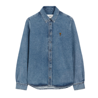 AMI - CHEMISE COL BOUTONNÉ AMI DE COEUR EN DENIM