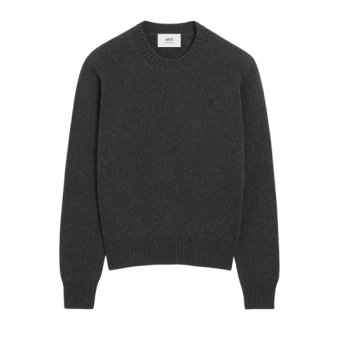 AMI - PULL COL ROND AMI DE COEUR EN CACHEMIRE
