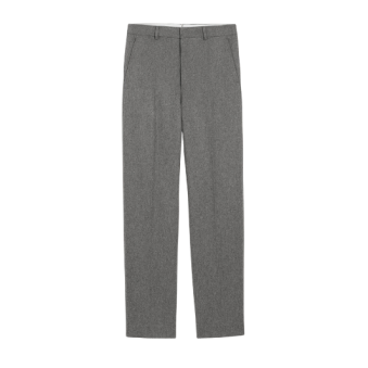 AMI - PANTALON GRIS LARGE EN LAINE