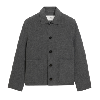 AMI - BLOUSON GRIS BOULE BOUTONNÉ