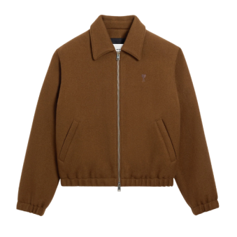 AMI - BLOUSON ZIPPÉ AMI DE COEUR EN LAINE