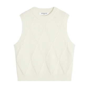 MAISON KITSUNÉ - PULL SANS MANCHES TEXTURED WOOL ARGYLE VEST