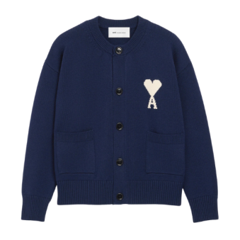 AMI - CARDIGAN COL ROND AMI DE COEUR