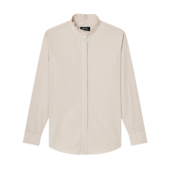 A.P.C. - BLOUSE RAYÉE COL À VOLANT