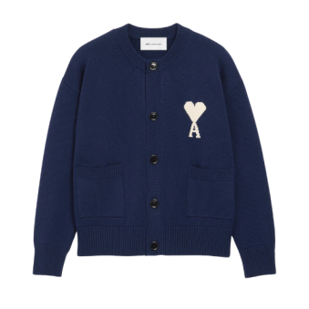 AMI - CARDIGAN COL ROND AMI DE COEUR