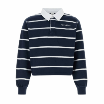 SPORTY AND RICH - SWEATSHIRT COL POLO SIGNATURE LOGO TERRY