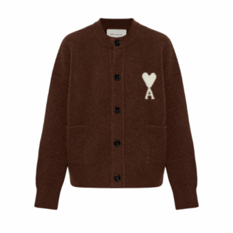 AMI - CARDIGAN AMI DE COEUR BLANC EN ALPAGA